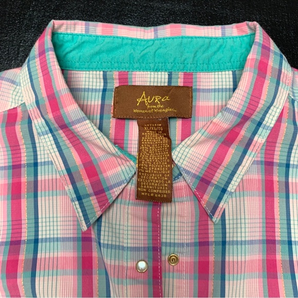 Aura by Wrangler Women's Western Shirt Pearl Snaps - Picture 2 of 9